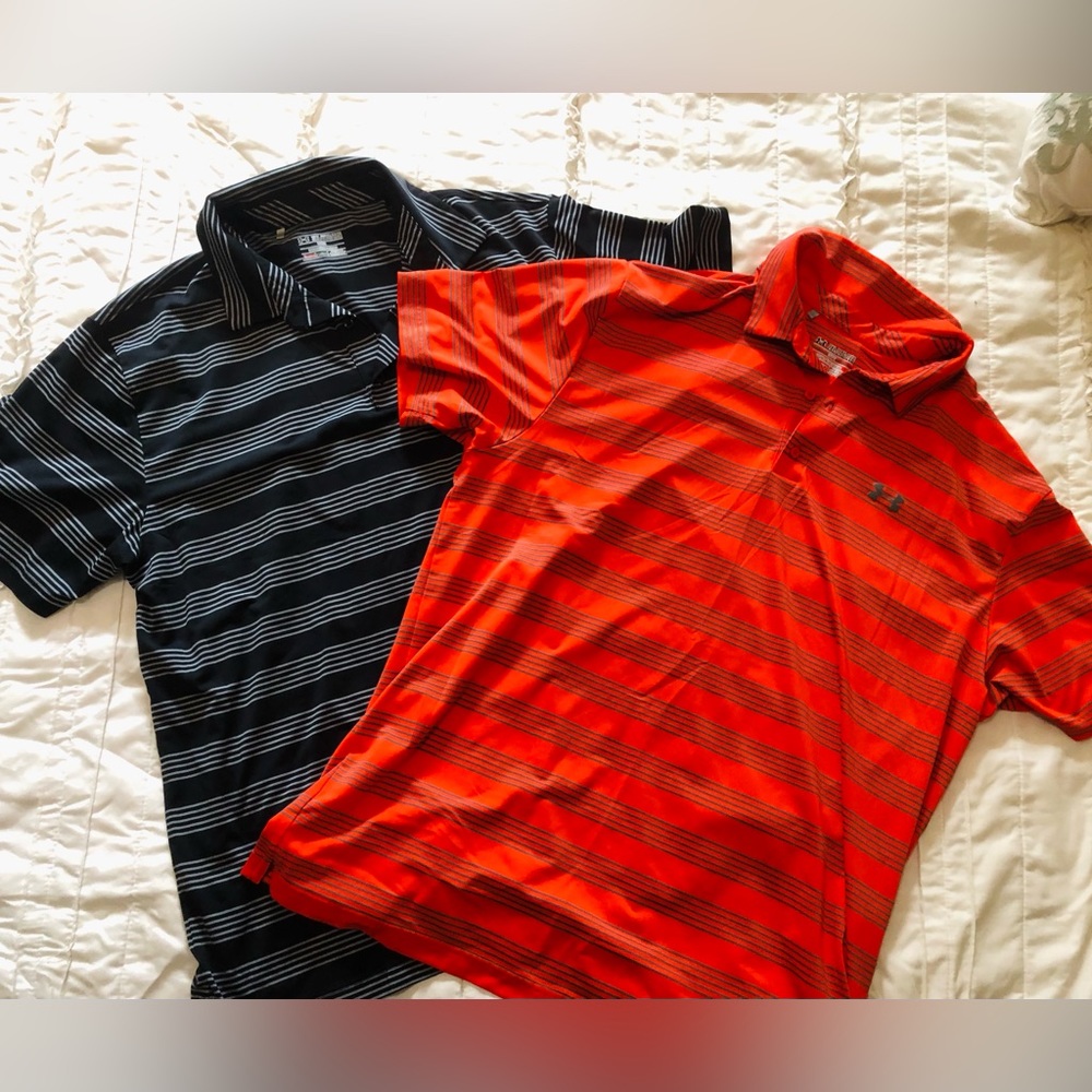 Under Armour Heat Gear Loose Fit Polo Shirt. 2XL LOT of 2
